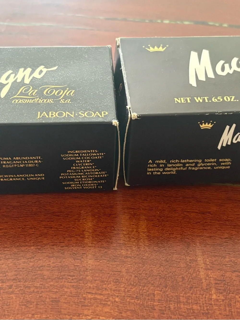 Vtg ‘70s Magno Soap La Toja  black glycerin bar soap l2 (150g & 185g) NOS Spain